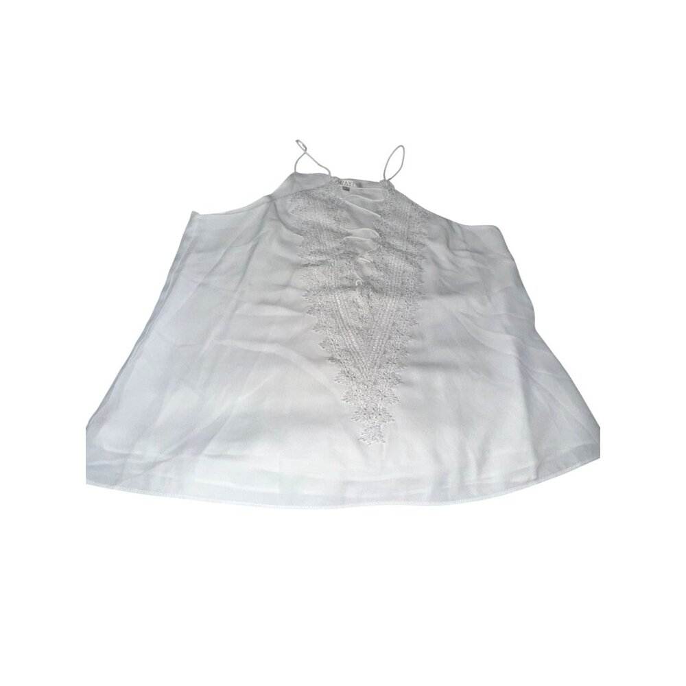 WAYF White Lace Detail Sleeveless Blouse Top L Polyester Womens - Picture 2 of 8